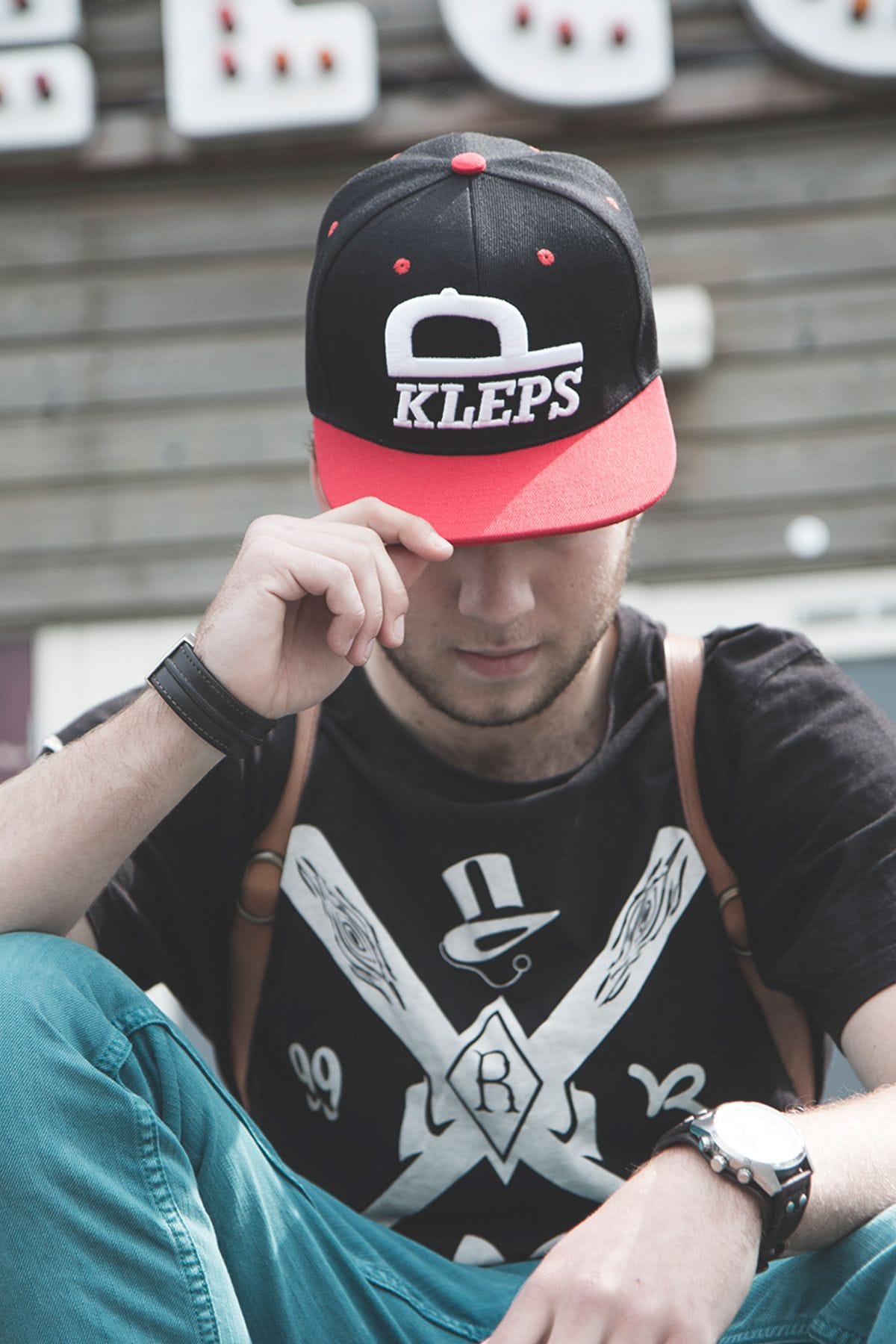 KLEPS Originals Red Snapback Cap